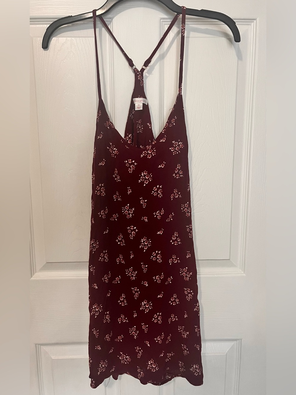 Xhilaration Burgundy Floral Mini Slip Dress